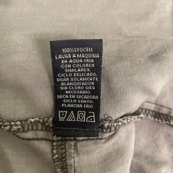 Gray Button Down Shirt with Split Hem Back - Picture 10 of 10